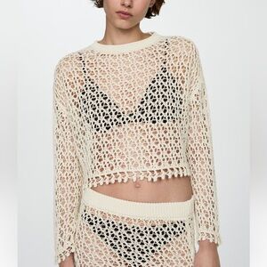 Mango crochet sweater size M